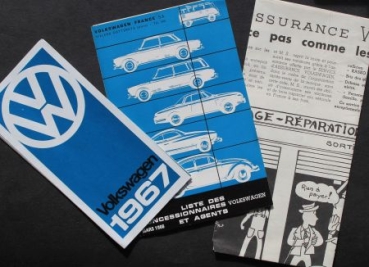 Volkswagen Modelprogram 1967 three Carbrochures (9565)